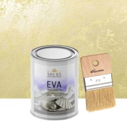 Torodecor Set Vopsea decorativa de Lux, Eva Madreperla cu Fulgi de Sticla, Galben Lamaie, 0, 5 Litri si Pensula 70 mm, YaYa Color (EMP05004)