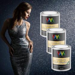 Torodecor Pachet 2 + 1 Gratuit, Glitter Cielo Stellato, sclipici in gel, Argento pentru Pietra Spaccata/Piatra Sparta, Roca, 135 ml, 2 X 135 ml Plus 135 ml Cado (GLI135003X3)