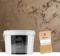 Torodecor Vopsea Decorativă de Lux Sirius, Cafea cu Lapte, Finisaj Perlat cu Perle de Sticlă, 2L + Pensulă Inclusă (SIP2009)