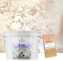 Torodecor Set Vopsea Decorativa de Lux, Eva Madreperla Cafea cu Lapte, cu Fulgi de Sticla, 2.5 L si Pensula, 70 mm, YaYa Color (EMP25013)