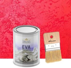 Torodecor Set Vopsea decorativa de Lux, Eva Madreperla cu Fulgi de Sticla, Rosu Intens, 1 L si Pensula, 70 mm (EMP1024)