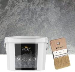 Torodecor Set Vopsea Decorativa de Lux, Solo Mio, Gri Otel, cu Cristale Lichide Stralucitoare, Efecte Spectaculoase, 2.5 Litri si Pensula 70 mm (SMP25011)