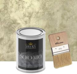 Torodecor Vopsea Decorativa de Lux, Solo Mio, Bej Gold, cu Cristale Lichide Stralucitoare, Efecte Spectaculoase, 0.5 Litri si Pensula 70 mm (SMP05003)