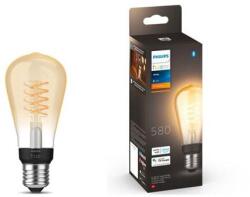 Philips Bec LED inteligent vintage (decorativ) Philips Hue, ST64, Bluetooth/Zigbee, E27, 7W, 550 lm, lumina alba calda (2100K), clasa energetica G