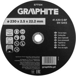 GRAPHITE Disc de taiere, corindon, pentru metal/INOX 230 x 2.5 x 22.2 mm, 41 A30-S-BF 57T104 (57T104) Disc de taiere
