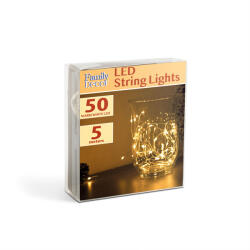 Bewello LED fényfüzér - 5 m - 50 LED - melegfehér - 3 x AA (58041A)
