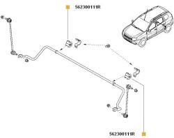 Original Renault Bucsa, bara stabilizatoare ORIGINAL RENAULT 562300111R (562300111R)