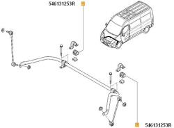 Original Renault Bucsa, bara stabilizatoare ORIGINAL RENAULT 546131253R (546131253R)