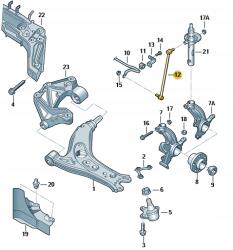 Original Vw Group Brat/bieleta suspensie, stabilizator ORIGINAL VW GROUP 2Q0411315B (2Q0 411 315 B)