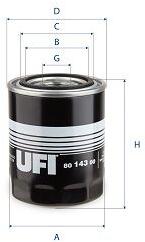 UFI Filtru, sistem hidraulic primar UFI 80.143. 00 (80.143.00)