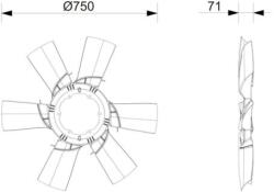 MAHLE Paleta ventilator, racire motor MAHLE CFW 100 000P (CFW 100 000P)