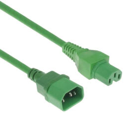 ACT Захранващ кабел ACT, C14 - C15, 2m, Зелен (EWENT-ACT-CAB-AK5310) - smartx