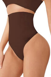 Linovit Chiloti modelatori tanga tip burtiera Chloe - Talie înaltă - Maro - XL, Maro (S10MXL)