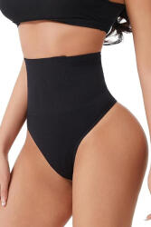 Linovit Chiloti modelatori tanga tip burtiera Selena - Talie medie - Negru - Black, XL (S11NXL)