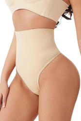 Linovit Chiloti modelatori tanga tip burtiera Selena - Talie medie - Bej - Beige, L (S11BL)