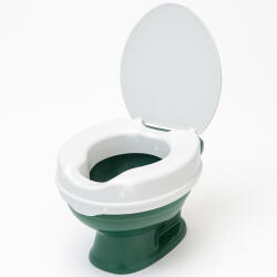 Linomag Inaltator WC cu capac Linomag®, 15 cm inaltime, Sistem de prindere reglabil pentru vasul de toaleta, Alb (iwca)