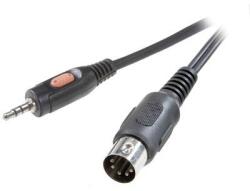 SpeaKa DIN csatlakozó / Jack Audio Csatlakozókábel [1x Dióda dugó, 5 pólusú (DIN) - 1x Jack dugó, 3, 5 mm-es] 1.50 m Fekete (SP-7869804)