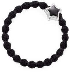 By Eloise London Enamel Silver Star Elastice de păr pentru femei culoare neagră