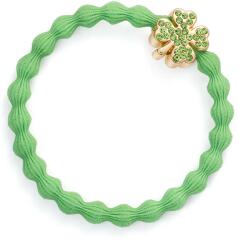 By Eloise London Gold Diamanté Clover Leaf Apple Green