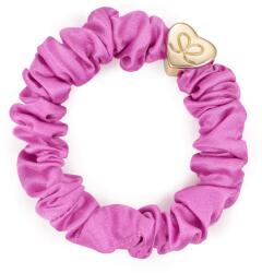 By Eloise London Gold Heart Silk Scrunchie culoare Bubblegum Pink