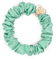 By Eloise London Gold Heart Silk Scrunchie culoare Mint