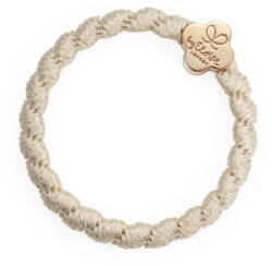By Eloise London Woven Gold Quatrefoil Elastice de păr pentru femei culoare Cream White