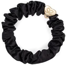 By Eloise London Silk Scrunchie Gold Heart Elastice de păr pentru femei culoare neagră