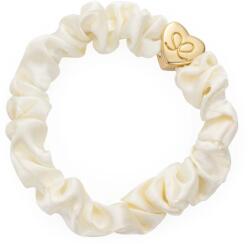 By Eloise London Silk Scrunchie Gold Heart Elastice de păr pentru femei culoare Cream