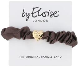 By Eloise London Gold Heart Silk Scrunchie culoare Mocha