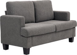 HOMCOM Canapea 2 locuri 120 cm cu perne de spătar detașabile, țesătură chenille pentru living, dormitor, birou, gri închis | Aosom Romania (83B-155V00CG) Canapea
