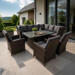 Avenberg Corsica Grande kerti rattan garnitúra, szürke, ZA25082