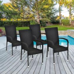  Catini Paris kerti rattan szék szett, 4 db, ZA23281