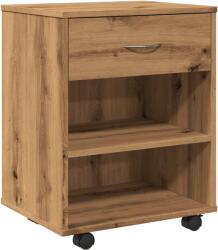 vidaXL kézműves tölgy színű szerelt fa kerekes szekrény 45 x 36 x 59cm 856661 (VD856661)