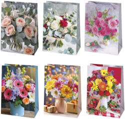  Virág Bouquet papír ajándéktasak, ajándékzacskó 23x32x11 cm (PKK767318)