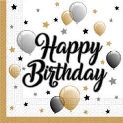  Happy Birthday Milestone szalvéta 20 db-os 33x33 cm (PNN88863) - sandori