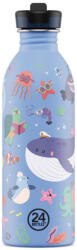 24Bottles Kids Urban 500ml rozsdamentes acél kulacs szívószálas kupakkal, Ocean Friends (24B2367)