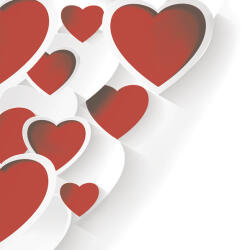  Szerelem 3D Hearts szalvéta 20 db-os 33x33 cm (PKK045781) - sandori