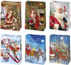 Karácsonyi Sledding papír ajándéktasak, ajándékzacskó 23x32x11 cm (PKK052932)