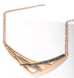  Victoria Rose gold színű fekete, fehér köves nyaklánc (VBNACA49945)