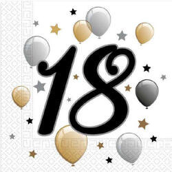  Happy Birthday 18 Milestone szalvéta 20 db-os 33x33 cm (PNN88864) - sandori