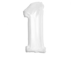 Fehér B&C White 1-es szám fólia lufi 92 cm (MLG189308) - sandori