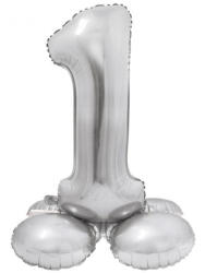  Ezüst 1-es Silver szám fólia lufi talppal 72 cm (MLG144581) - sandori