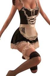 Dollcini Szexi fehérnemű, szexi molett szobalányruha, hat részes szett, Size M, 426521-M (426521-M)