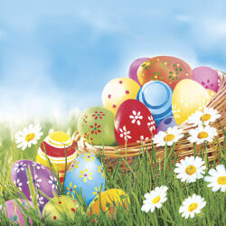  Húsvét Eggs and Daisies szalvéta 20 db-os 33x33 cm (PKK056374) - sandori