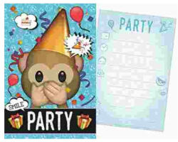  Emoji Blue Party Meghívó (ARJ008031J) - sandori