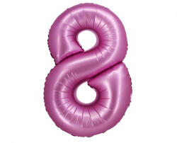  Rózsaszín Satin Pink 8-as szám fólia lufi 76 cm (MLG144970) - sandori