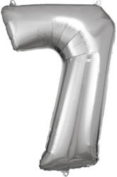  Ezüst Silver óriás szám fólia lufi 7-es, 83x55 cm (DPA9906292) - sandori