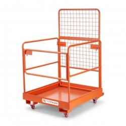 VivaTechnix Platforma de lucru pliabila tip cusca pentru stivuitor, 920 x 1045 mm, Capacitate max 544 kg, Otel carbon, 4 x Roti