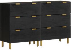 vidaXL 2db fekete szerelt fa tálalóasztal 60 x 33 x 75 cm 20.3 kg (3309992)