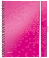 Leitz Caiet de birou WOW Be Mobile, PP, certificare FSC, reciclabil, A4, 80 coli, cu spira, dictando, Leitz roz E46440023 (46440023)